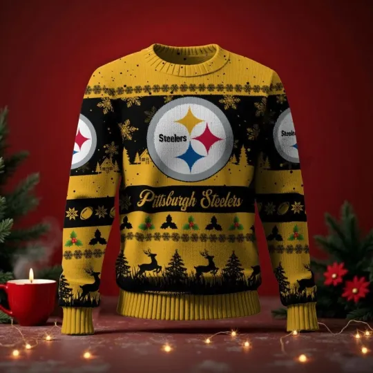 Discover Steeler Ugly Christmas Sweater 2025 Holiday Knit For Fans