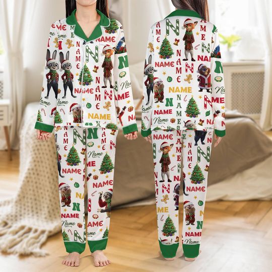 Discover Disneyland Zootopia 2 Nick Wilde Satin Pajamas Set, Judy Hopps, Nick Wilde 90s Satin Pajamas, Funny Xmas Sleepwear, Disneyland Family 2025