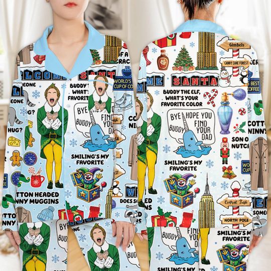 Buddy The Elf Pajamas Funny Christmas Holiday Party, Elf Movie Xmas Sleepwear, Christmas Gifts For Family 2025 Matching Pjms