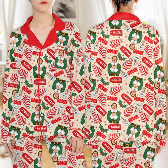 Buddy The Elf Pajamas Funny Christmas Holiday Party, Elf Movie Xmas Sleepwear, Christmas Gift For Family 2025 Matching Pjms