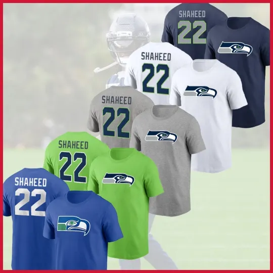 Discover Rashid Shaheed #22 Seattle Seahawks 3D T-Shirt, football Player Name & Number, Fan Apparel