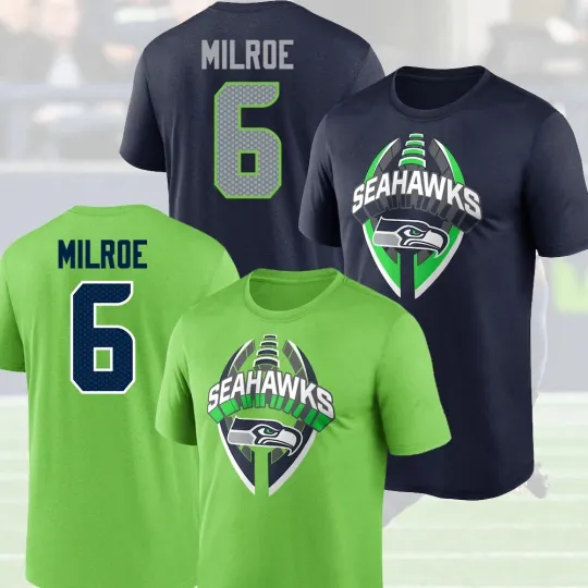 Jalen Milroe #6 Seattle Seahawks 3D T-Shirt for Fans