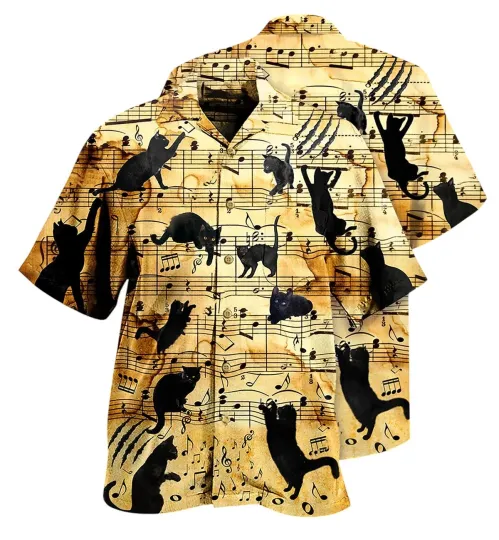 Discover Cats Love Music Hawaiian Shirt