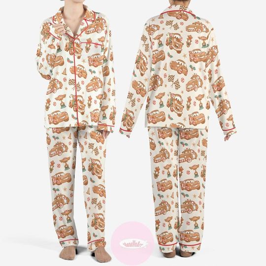 Discover Disney Cars Christmas Pajamas Set, Lightning McQueen Mater Sally Carrera Doc Hudson Gingerbread Cars Family Christmas Pajamas Kids Adult Tee