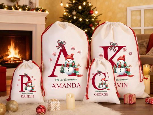 Discover Personalised Santa Sack for Kids, Christmas Sacks, Christmas Eve Bag, Christmas Eve Sack, Christmas Gift Bag, Xmas Stocking, Large Letter