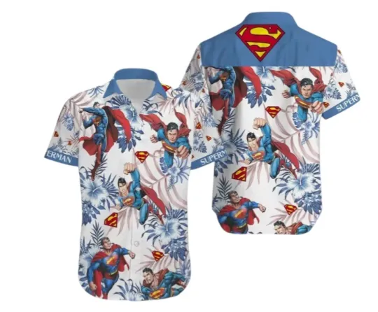 Superman Hawaiian Button Down Shirt
