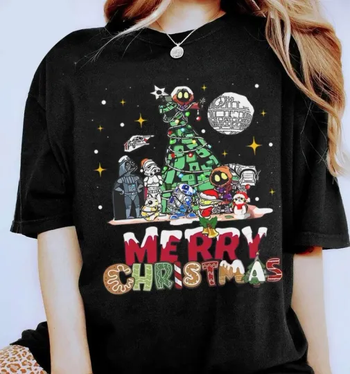 Star Wars Merry Christmas Galaxy's Edge Holiday T-Shirt for Men Women