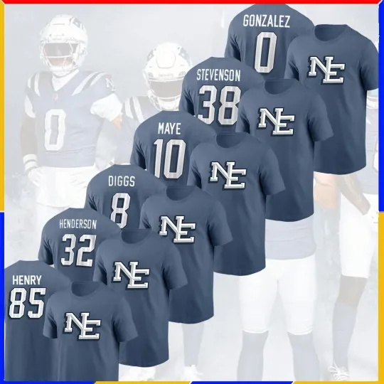 Discover New England Patriots 2025 Rivalries Collection 3D T-Shirt with Logo Player Name & Number