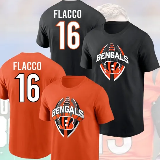 Joe Flacco Cincinnati Bengals 2025 Player Name & Number 3D T-Shirt Men’s