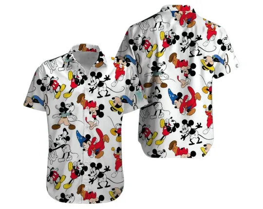 Discover Friends and Disney Mickey Mouse Floral Aloha Hawaiian Shirt, Summer Trip Aloha Shirt
