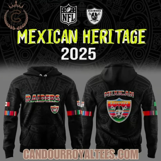 Raiders Mexican Heritage 2025 Hoodie 3D Gift For Christmas