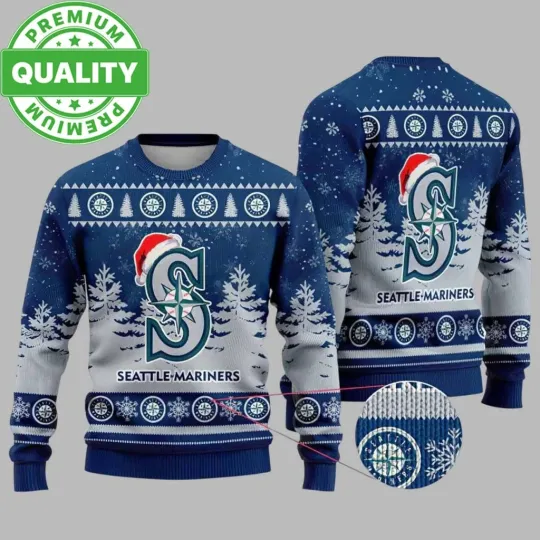 Discover Mariners Snowflakes 2025 Ugly Christmas Sweater All Size Unisex