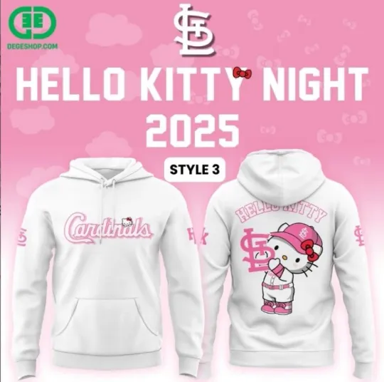 Discover NEW Cardinals x Hello 1Kitty Night 3D Hoodie Gift For Christmas