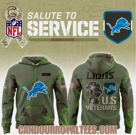 Discover Detroit Lion Military Appreciation Legend 2025 3D Hoodie Gift For Christmas