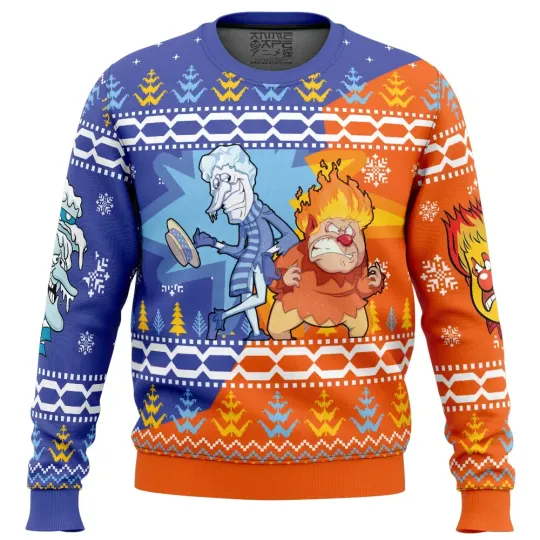 Heat and Snow Miser Christmas Ugly Sweater 3D Shirt Unisex Concert