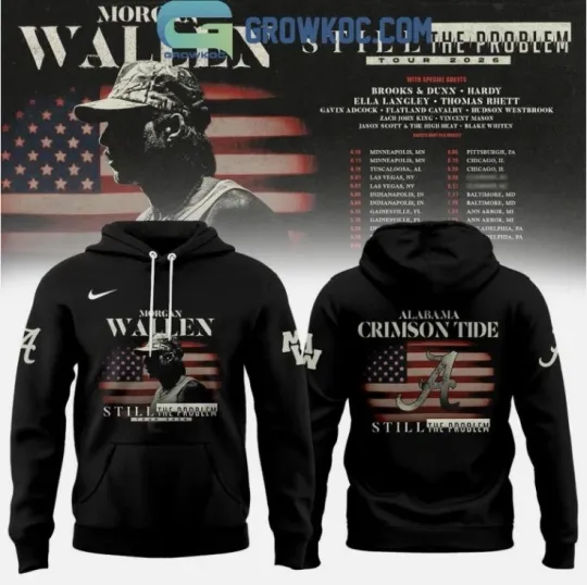Discover Albm Crimson x Wallen Western Still The Problem Tour 2026 Hoodie 3D