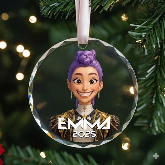 Personalized Kpop Huntrix Mira Rumi Zoey Glass Acrylic Ceramic Ornament, Kpop Demon Hunter Ornament