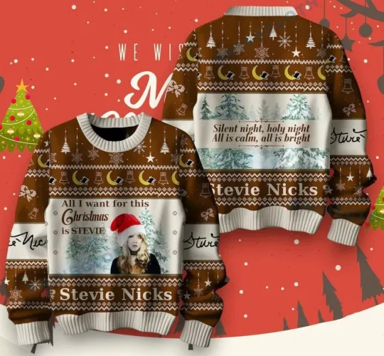 Discover Ugly Christmas Sweater All I Want For This Christmas Is Stevie Nicks SilentNight
