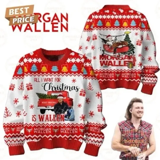 2025 Wallen Western All I Want For Christmas Is Wallen Ugly Sweater