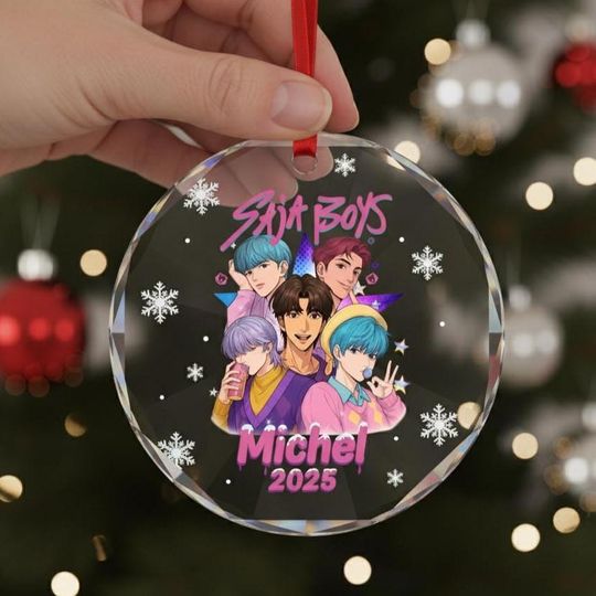 Custom KPop Demon Hunters Glass Ornament 2025, Saja Boys Ornament, Jinu, Abby, Mystery, Romance