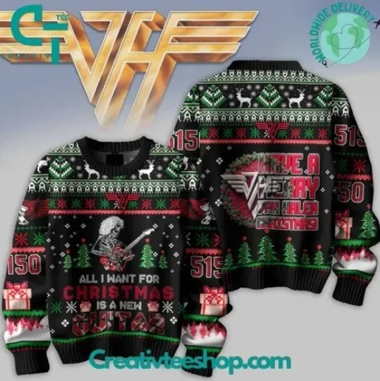 Discover van All I Want For Christmas is a New Guitar Ugly Sweater