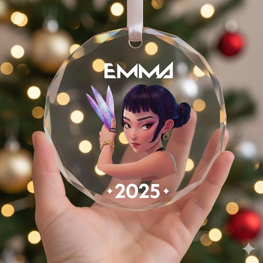 Personalized Mira Rumi Zoey Glass Acrylic Ceramic Ornament, Kpop Demon Hunter Ornament