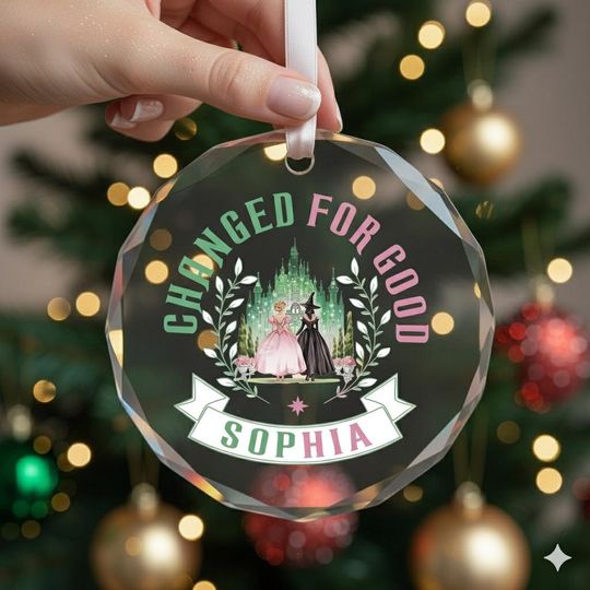 Personalized Broadway Wicked Glass Ornament, Changed For Good, Wicked Ornament 2025