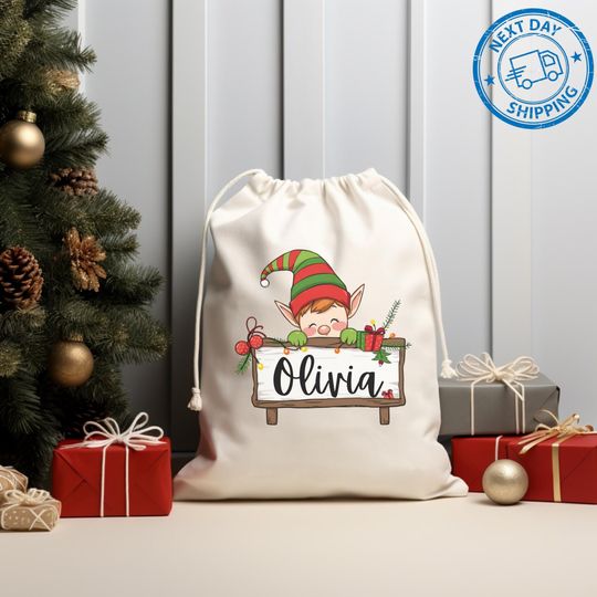 Discover Custom Name Christmas Sack, Large Santa Sack Bag,Perfect Personalized Christmas Gift Bag, Velvet Bag For Christmas Presents,
