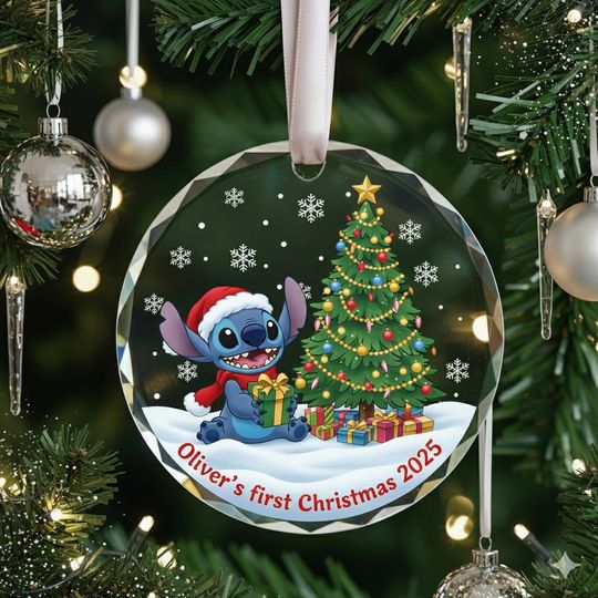 Discover Custom Baby's First Christmas Ornament, Baby Stitch Christmas Ornament, Lilo and Stitch Christmas Gift, Newborn Keepsake, Nursery Decor