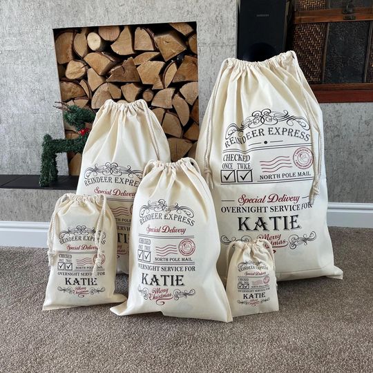 Discover Personalised Santa Sack & Gift Bags - Katie Design