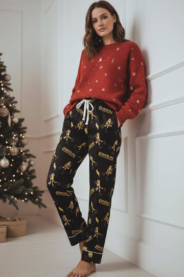 Discover Retro 90s Disney Powerline Pajama Pants, A Goofy Movie Powerline Allover Print Sleep Pants, Cozy Disney Outfit, Disneyland Family Sleepwear