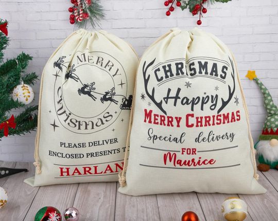 Discover Personalized Large Santa Sack,Christmas Family Santa Bag,Custom Name Santa Gift Bag, Christmas Gift Bag,Holiday Gift Bag,Xmas Gift for Kids