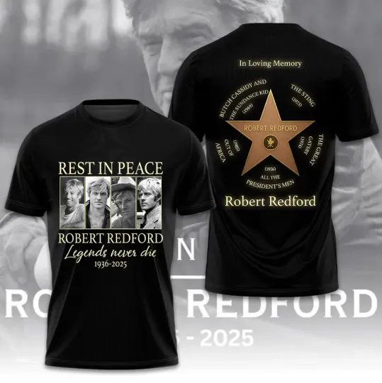Discover Robert Redford 1936-2025 Thank You AOP T-Shirt