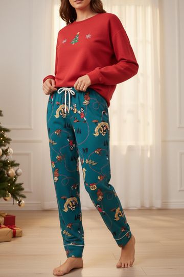 Discover Disney A Goofy Movie Road Trip Pajamas Pant, Max & Goofy Sleep Pants, Powerline And Max Christmas Pajamas, Disney Holiday Family Sleepwear