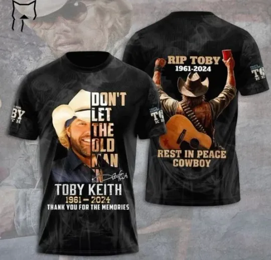 Toby Keith 1961-2024 Thank You 3D T-Shirt