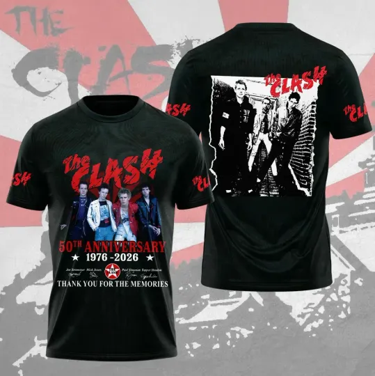Discover The Clash 50th Anniversary 1976-2026 3D T-Shirt