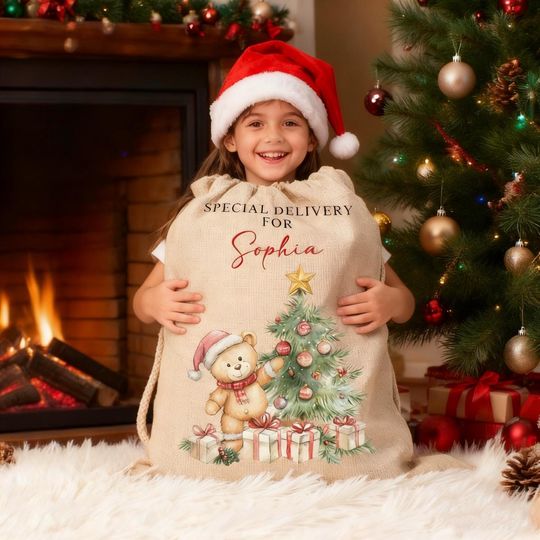 Discover Custom Christmas Santa Sack, Christmas Gifts Sack for Kids and Adults, Special Delivery Christmas Eve Box Christmas Gift Sack Xmas Stockings
