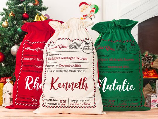 Discover Custom Large Christmas Gift Bags,Personalized Santa Sack,Christmas Gifts Bags,Holiday Gift Sack,Toy Sack,Candy Santa Bag,Christmas Decor