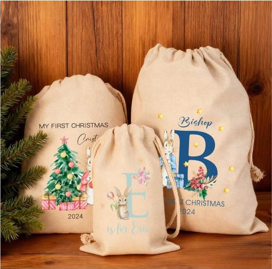 Discover Baby First Christmas Santa Sack, Large Christmas Toy Sack, Custom Santa Sack, My first Christmas Sack,Family Christmas Gift, Santa Bag