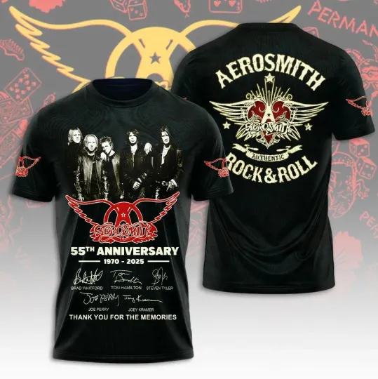 Aerosmith 1970-2025 55th Anniversary 3D T-Shirt