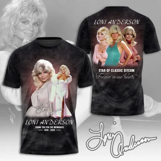 Discover Loni Anderson 1945-2025 Thank You AOP T-Shirt