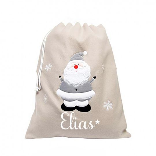 Discover Personalized Plush Santa Christmas Sack: Deluxe Felt Stocking