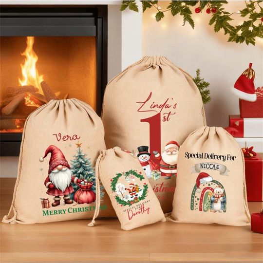 Discover Special Delivery For Christmas Bag, Santa Sack With Custom Name And Initial, Holiday Present, Personalized Santa Sack Christmas present box