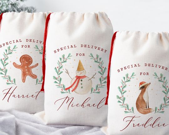 Discover Personalised Santa Sack, Christmas Sack, Christmas Stocking, First Christmas Gift, Family Christmas Present Bags, Christmas Eve Box