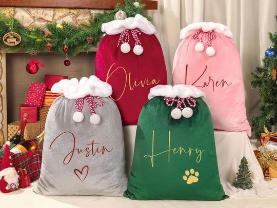 Discover Christmas Gifts, Large Santa Sack, Christmas Stocking Sack, Holiday Gift Bag, Personalized Christmas Sack, 2025 Family Gifts, Santa Gifts