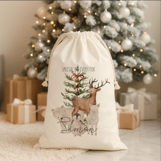 Discover Personalised Christmas Sack, Custom Christmas Sack, Children's Christmas Sack, Custom Gift Bag Christmas, Custom gift Christmas