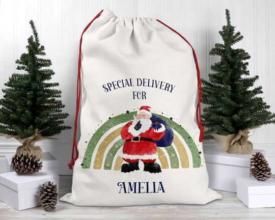 Discover Personalised Christmas Santa Sack  Special Delivery from Santa - Custom Gift Sack - Christmas Eve Bag