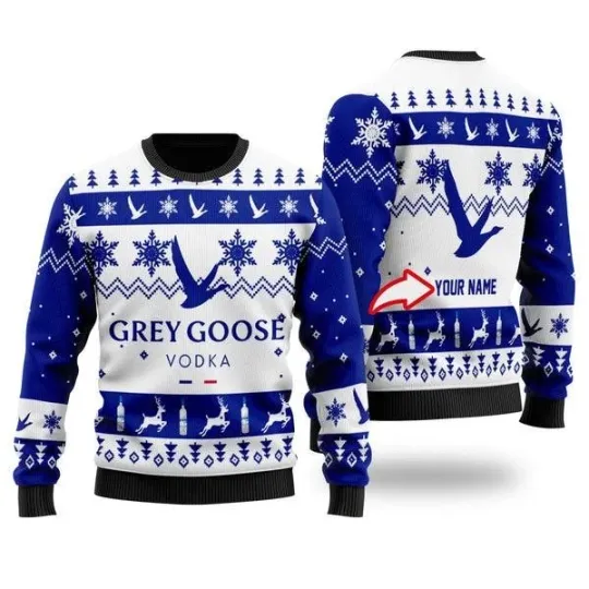 Discover Funny Grey Goose Custom Ugly Christmas Sweater Jumpers