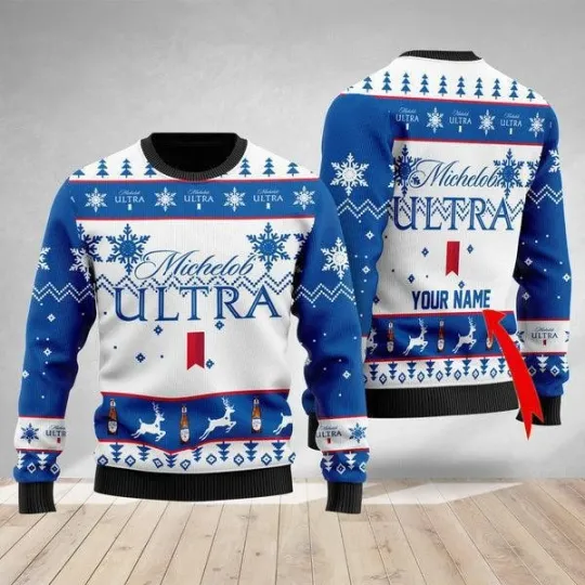 Discover Michelob Ultra Personalized Ugly Christmas Sweater Jumpers