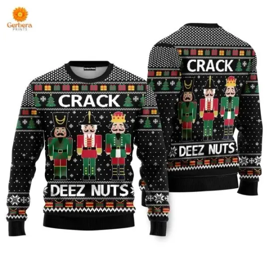 Discover Crack Deez Nuts Nutcracker Ugly Sweater Partyugly sweater ideas  Ugly Christmas